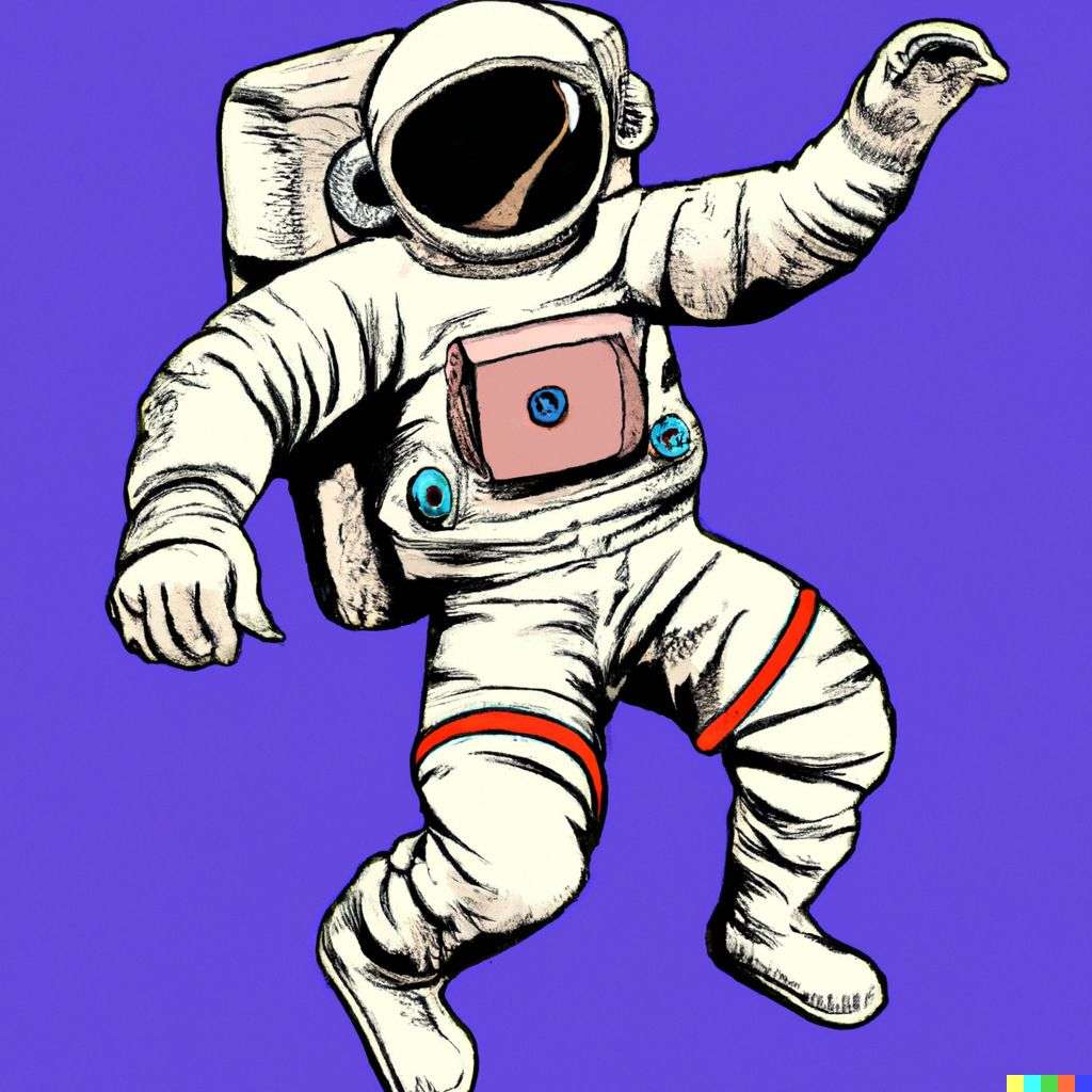 an astronaut, comic book illustration, toon style